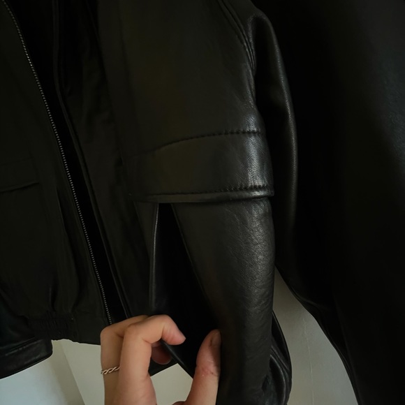 Black Leather Men’s London Fog Jacket L, genuine - Picture 4 of 10